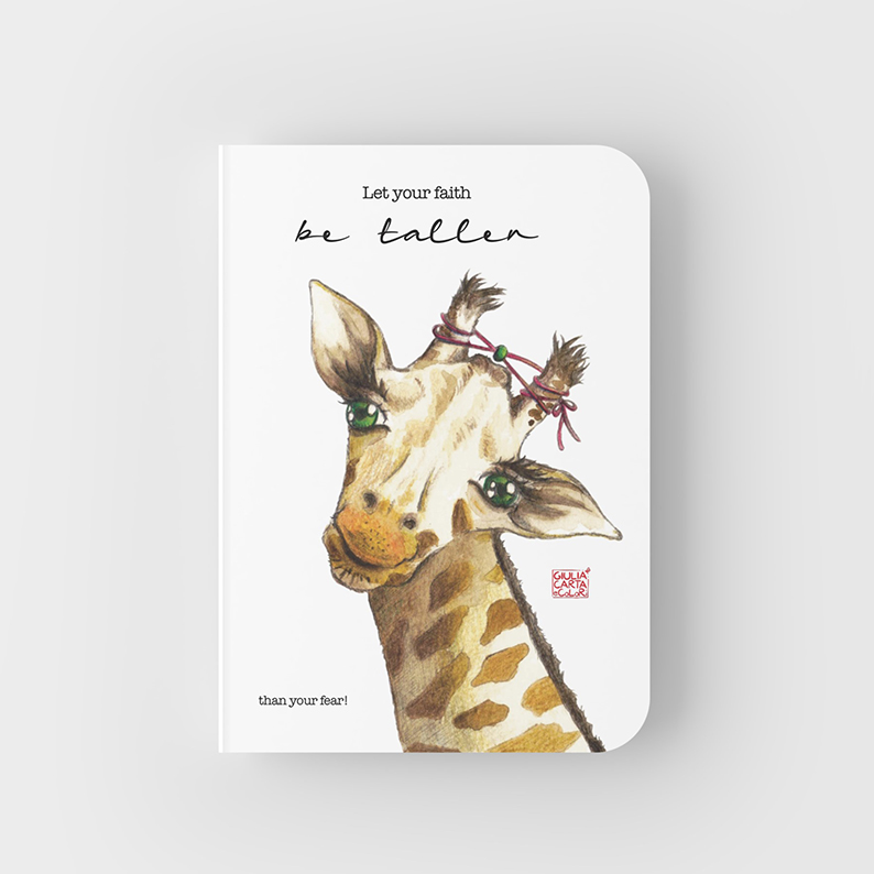 Quaderno con illustrazione del volto di una giraffa
